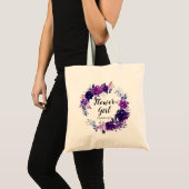 Betoverde Bloemen Paarse Bloemenmeisje Monogram Tote Bag (Voorkant (product))