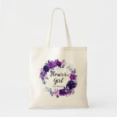 Betoverde Bloemen Paarse Bloemenmeisje Monogram Tote Bag (Voorkant)