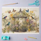 Betoverde Bloemen: Vogelkooi Decoupage Tissuepapier (Craft)