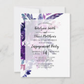 Betoverde Bloemen Waterverf Verlovingsfeest Kaart (Voorkant)