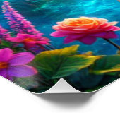 Betoverde Bloemenboot op Serene Waters Fantasy Perfect Poster (Hoek)