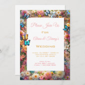 Betoverde Bloemenbruiloft Uitnodiging (Voorkant / Achterkant)