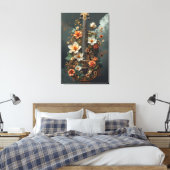 Betoverde Bloemencellofantasie Canvas Afdruk (Insitu (Slaapkamer))