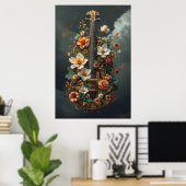 Betoverde Bloemencellofantasie Poster (Thuiskantoor)
