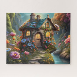 Betoverde Bloemencottage bij Waterval Legpuzzel