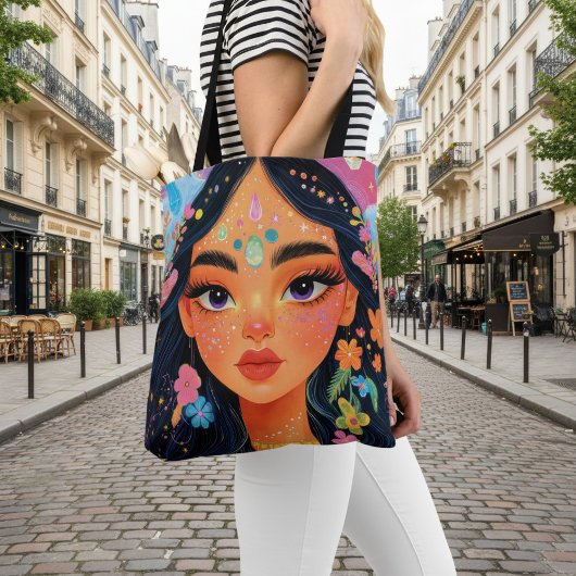 betoverde bloemengodin tote bag