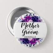Betoverde Bloemenmoeder van de bruidegom monogram Ronde Button 7,6 Cm (Voorkant /achterkant)