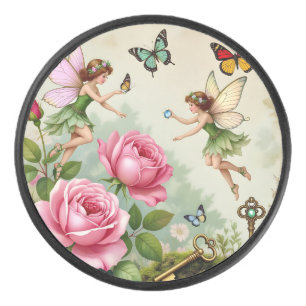 Betoverde Bloemenneveltuin Hockey Puck