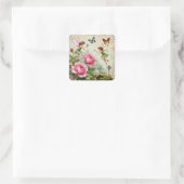 Betoverde Bloemenneveltuin Vierkante Sticker (Tas)