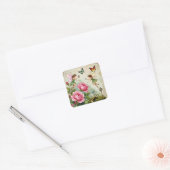 Betoverde Bloemenneveltuin Vierkante Sticker (Envelop)
