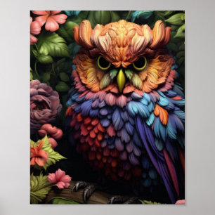 Betoverde Bloemenspreekhoorn – Levendige Fantasie Poster