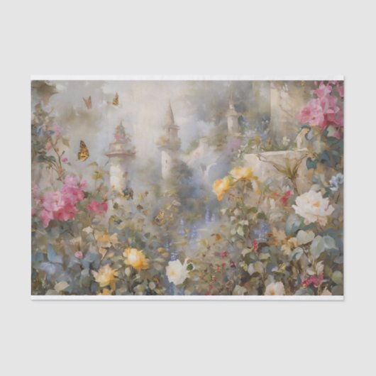 Betoverde bloementuin Decoupage Tissuepapier (Voorkant)