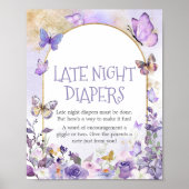 Betoverde Bloemenvlinder Late Night Luiers Poster (Voorkant)