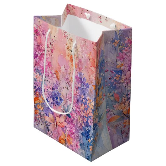 Betoverde Bloemrijke Weide Medium Cadeauzakje (Voorkant Gekanteld)