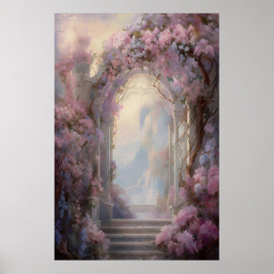 Betoverde Bloesem Boog Etherische Tuin Muur Poster