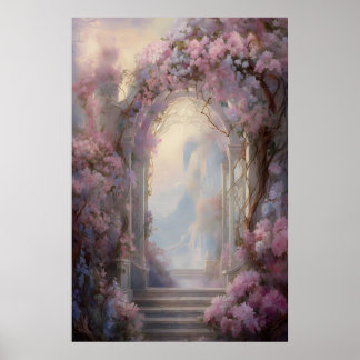 Betoverde Bloesem Boog Etherische Tuin Muur Poster