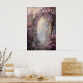 Betoverde Bloesem Boog Etherische Tuin Muur Poster (Keuken)