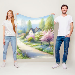 Betoverde Bloesem Landelijke Laan Fleece Deken