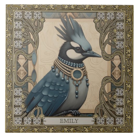 Betoverde Blue Jay Spirit Dier  Tegeltje (Voorkant)