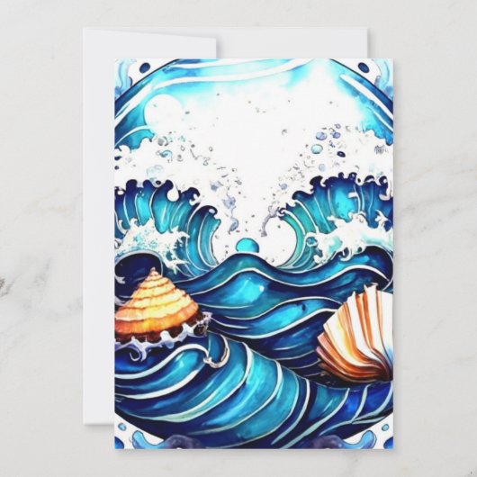 Betoverde Blue Water Kids Verjaardag Kaart (Achterkant)