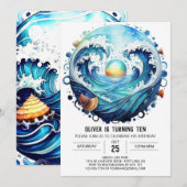 Betoverde Blue Water Kids Verjaardag Kaart (Voorkant / Achterkant)