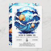 Betoverde Blue Water verjaardag Kaart (Voorkant / Achterkant)