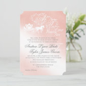Betoverde Blush Roze Sprookje Trouwuitnodiging Kaart (Staand voorkant)