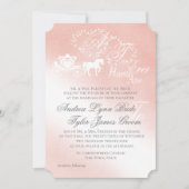 Betoverde Blush Roze Sprookje Trouwuitnodiging Kaart (Voorkant)