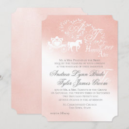 Betoverde Blush Roze Sprookje Trouwuitnodiging Kaart