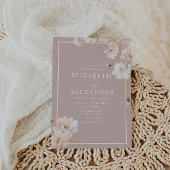 Betoverde Blush Wildflower White Border Bruiloft Kaart