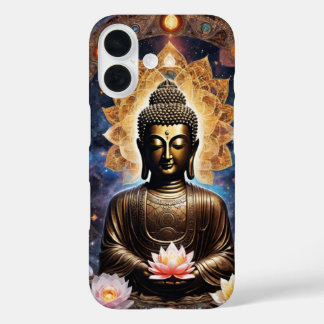 Betoverde Boeddha-meditatie in goud en loto hoesje