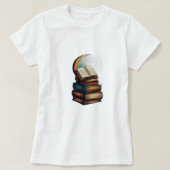 Betoverde Boeken Stack T-shirt Celestial L (Design voorkant)