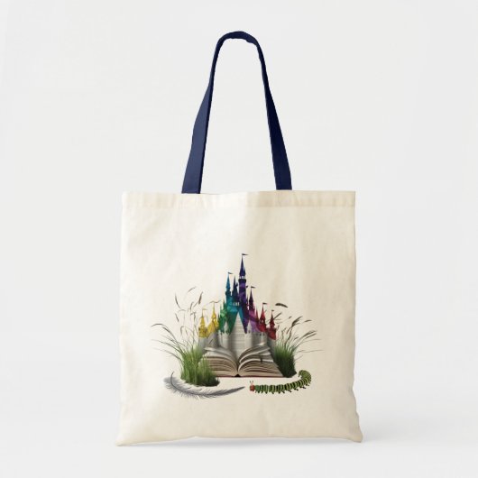 Betoverde Boekpagina Kasteel Budgettas – Whimsisch Tote Bag (Voorkant)