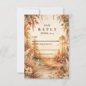 Betoverde Boho Bosbruiloft RSVP Kaartje (Voorkant)