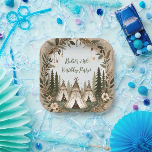 Betoverde Boho Forest Tiener Sleepover Party Papieren Bordje (Feest)