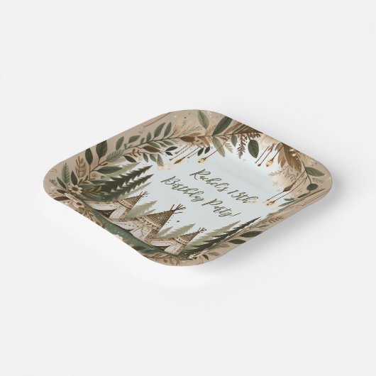 Betoverde Boho Forest Tiener Sleepover Party Papieren Bordje (Gebogen)