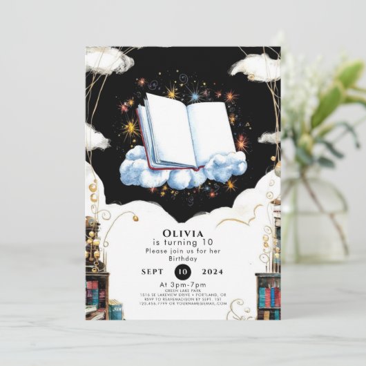 Betoverde Boho Kinder verhalenboek Verjaardag Kaart (Staand voorkant)