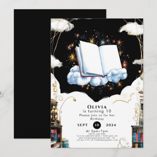 Betoverde Boho Kinder verhalenboek Verjaardag Kaart (Voorkant / Achterkant)