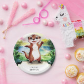 Betoverde Boho Otter Verjaardag Papieren Bordje (Feest)