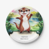 Betoverde Boho Otter Verjaardag Papieren Bordje (Voorkant)