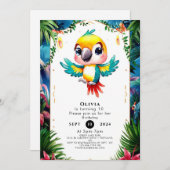 Betoverde Boho Parrot Verjaardag Kaart (Voorkant / Achterkant)