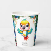 Betoverde Boho Parrot Verjaardag Papieren Bekers (Voorkant)