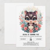 Betoverde Boho Skunk Verjaardag Kaart (Voorkant / Achterkant)