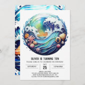 Betoverde Boho Waves Kinderen Verjaardag Kaart (Voorkant / Achterkant)