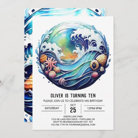 Betoverde Boho Waves Kinderen Verjaardag Kaart (Voorkant / Achterkant)