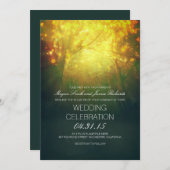 Betoverde bomen en lichten rustieke bruiloft uitno kaart (Voorkant / Achterkant)