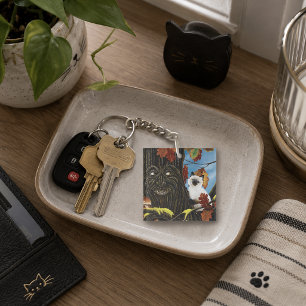 Betoverde Boom Ent Herfstbladeren Siamese Kat Sleutelhanger