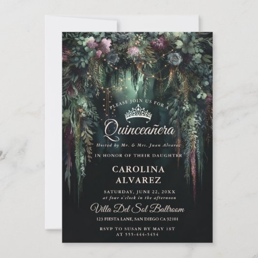 Betoverde Boomboog Sprookjesbloem Quinceañera Kaart (Voorkant)