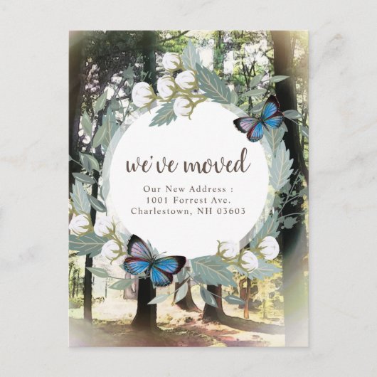 Betoverde Bos Bewegende Aankondiging Briefkaart (Voorkant)