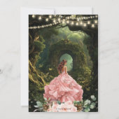 Betoverde Bos Blush Bloemen Quinceañera Sweet 16 Save The Date (Achterkant)